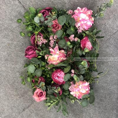 China High Quality Moden HP210312-4 LUCKYGOODS Artificial Flower Wall Rose Flower Panel For Wedding Party for sale