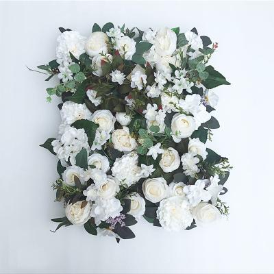 China Silk+plastic LFB1516 Photography White Flower Green Leaf Display Wall Flower Wall Decor for sale