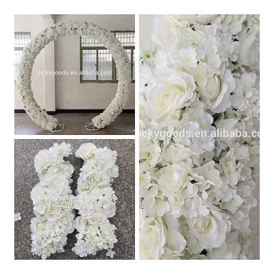 China Wholesale Luxury Ivory Decorated Events Decoration LDJ036-4 Flower Arch For Wedding Decoration for sale