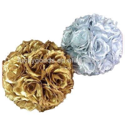 China New design rose gold ball custom flower and silver color flower ball for sale