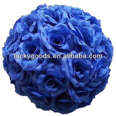 China Wedding Decoration Artificial Flower Royal Blue Ball, Decorative Hanging Ball, Wedding Kissing Ball for sale