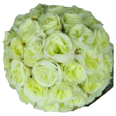 China Artificial rose balls for wedding decoration ivory rose ball for wedding decoration, artificial flower ball for hanging for sale