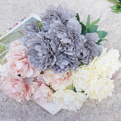 China BH210828-2 Luckygoods Wholesale Hot Selling Durable Peony 7 Head Artificial Flowers Main Bouquet for sale