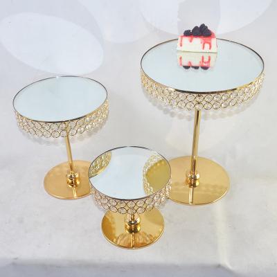 China LK20190906-58 Metal mirror gold dessert display cake top rack for wedding cakes for sale