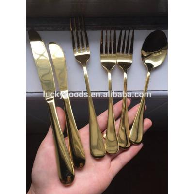 China LDX019 Disposable 6pcs One Set Gold Luxury Flatware Set Stainless Steel For Wedding Table Decoration for sale