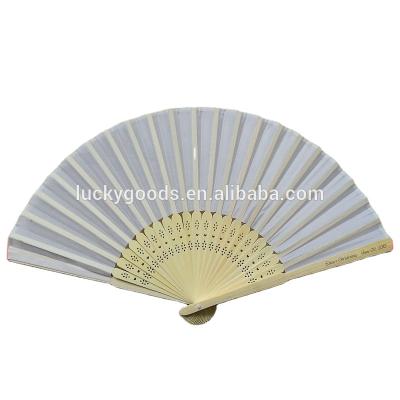 China Wholesale Europe Wedding Souvenir White Hand Fans Custom Printed for sale