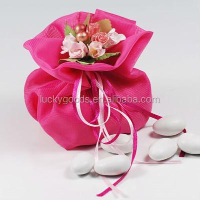 China Disposable Royal Yarn Rose Red Flower Wedding Cake Bags As A Gift for sale