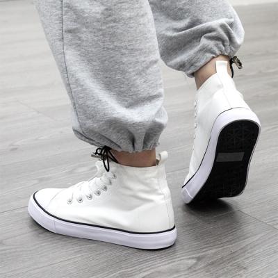 China Custom Design Mens High Top Fashion Woman Wedge Canvas Sneakers For Ladies Magnet Trainer Shoes for sale