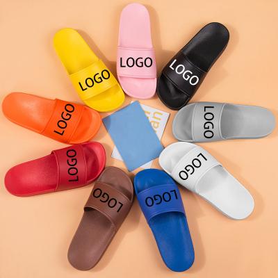 China OEM Printing Logo Pattern Unisex Black EVA PVC Custom Men's Sandals CUSHIONING Slides Slippers for sale