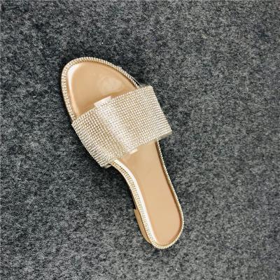 China Custom Fashion Trend Women's Ladies Slip On Open Toe Flat Casual Flatfrom Sandal Slipper for sale