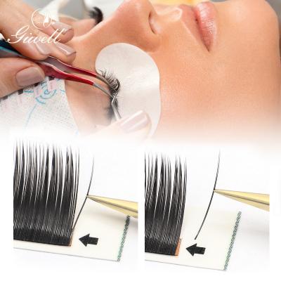 China GIWELL China PBT Soft Hand Made Korean Cashmere Fiber Eyelash Extensions Flat Split Tip for sale