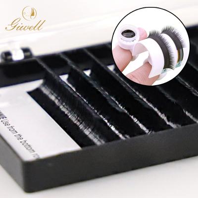 China Long 0.02 natural top quality premade false fans lashes premium silk eyelash extensions 15mm korea diy for sale