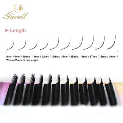 China Long natural individual eyelash extension volume eyelash extension pre made 15mm lashview eyelash extension for sale