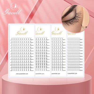 China Korean PBT Fiber GIWELL Customized Black Diamond Premade Long Stem Premade Fan Eyelash Extension for sale