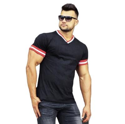 China Anti Shrink Custom Mens Stripe White Sleeves 100% Cotton High Quality Hot Price Printed Mens T Shirts for sale