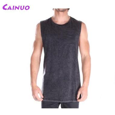 China Anti-pilling Style Tank Top Muscle Acid Wash Material Singlet for sale