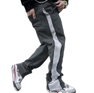 China Wholesale custom workable cotton patchwork jogger print logo sport tracksuit men flared jogger pants for sale