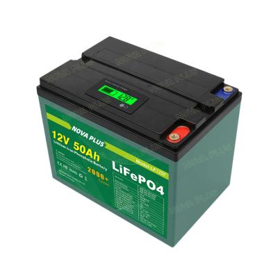 China Big toys quality 12V 50Ah LCD light LiFePO4 lithium battery for storage solar energy systems wholesale price for sale