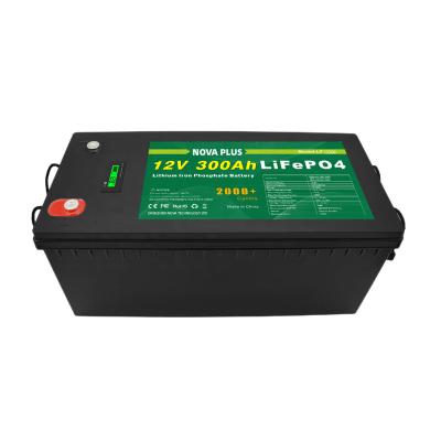 China Big toys quality 12V 300Ah LCD light LiFePO4 lithium battery for storage solar energy systems wholesale price for sale