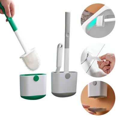 China Other Wall Mounted Toilet Reading Brush Silicone Head Sweep Waterproof Base Toilet Brush For Bathroom Accessories for sale