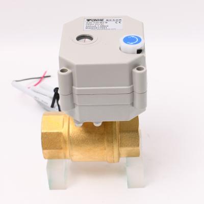 China General 1 Inch Motorized Brass Ball Valve, DN25 valve wiring DC12V CR201, with manual override for sale