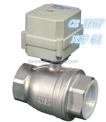 China Water Treatment 2 Way 2 Inch 304 Stainless Steel Electric Water Ball Valve With NSF61 for sale