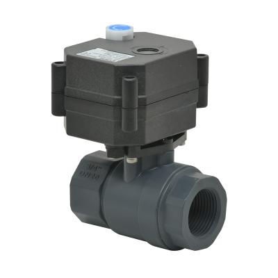 China General Tonhe 2 Way DN20 PVC Electric Ball Valve 3/4 Inch Motor Plastic Valve For Auto Drain for sale