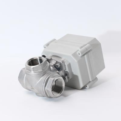 China General 1/2 DN15 L Port Motorized Self Return Valve 3 Way Ball Valve for sale