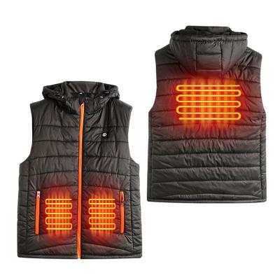 China Autumn Winter Smart Heating Cotton QUICK DRY Hooded Electric Heated Vest Men Clothing Jacket Vest USB Rechargeable Battery Thermal Down Vest for sale