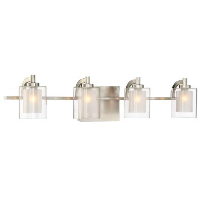 China Wholesale Contemporary Bathroom Vanity Light, White or Black Modern Glass and Chrome Bathroom Vanity Lights for sale