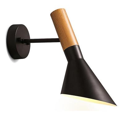 China Iron Mid Century Modern Scandinavian Black Wooden Sconce Light aj Wall Lamp for sale