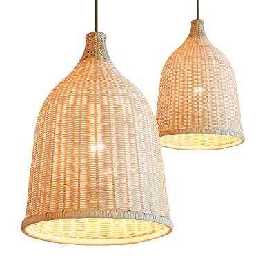 China Modern Creative Handwoven Natural Lighting Rattan Pendant Lamp for sale