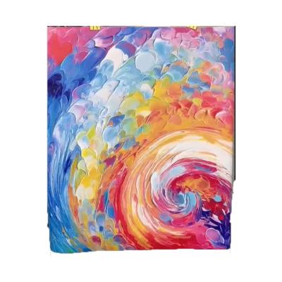 China Colourful 3d Relief Landscape Oil Paintings With Thick Texture Art Design Decorative Canvas Abstract Whirlpool Art Wall for sale