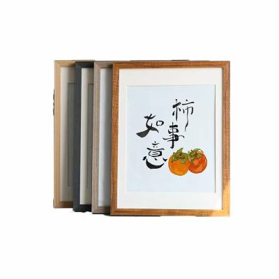 China Custom Multi Size Solid Wood Picture Frames Photo Artwork Display Frame for sale