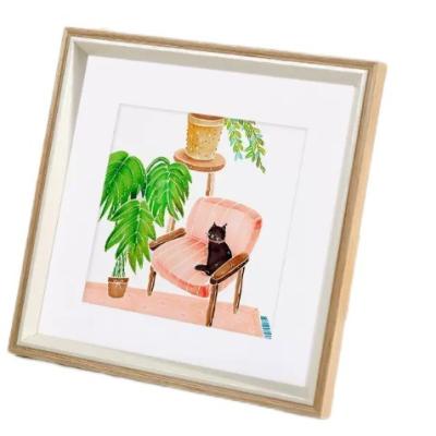 China Mdf Personalized Wooden Painting Frame Wall Art Floater Frame For Display Picture for sale