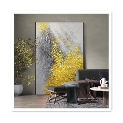 China Pintado a mano Paisaje moderno abstracto Fortuna Hoja de oro Texturas pintura al óleo para decoración del hogar Mediano óleo NO marco en venta