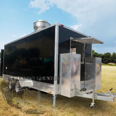 China New Design CONCESSION TRAILERS 2021 Combi Mobile Kitchen Caravan Fast Mobile Food Trailer With Awning for sale