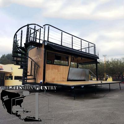 China CONCESSION TRAILERS Concession Country Double Deck Customized Two Layer Food Barbecue Burger Trailer For Supply for sale