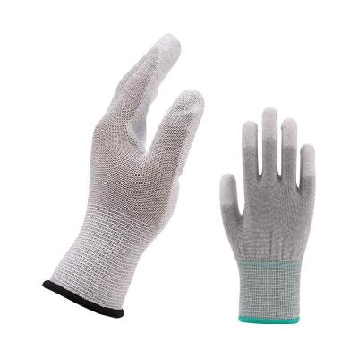 China Household Duties Safety Work Gloves PU coated, seamless knit glove with polyurethane coated smooth grip on palm and fingers for sale