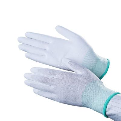 China Safety Work Gloves Anti-Static PU Coated , Seamless Knit Glove With Polyurethane Coated Smooth Grip On Palm And Fingers for sale