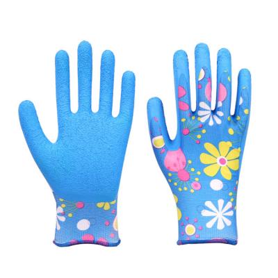 China General Purpose Painted Polyester Coating Latex Ply Or Foam Coated Garden Work Glove for sale