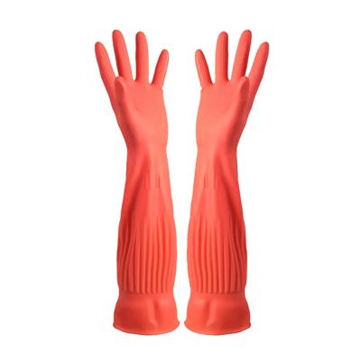 China Household Functions Natural Waterproof Thick Latex Household Safety Cleaning Working Rubber Gloves for sale