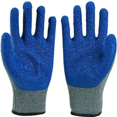 China Wholesale Firm Anti-Slip Rubber Hand Grip Crease Protector Latex Coated Work Gloves Cotton Safety Garden Gloves Man for sale