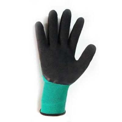 China Wear resistant; Anti-skid; raincoat ; seamless knitting wholesales job safety black palm coated working hand construction gloves with anti slip protective grip for sale