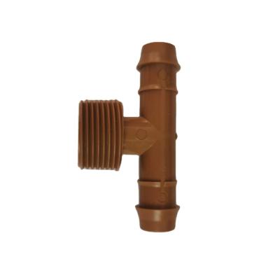 China Connect PE Pipe And Fittings Bypass Threaded High Quality Plastic Thread Tap Barb Connector Fittings For Irrigaion Drip Pipe for sale