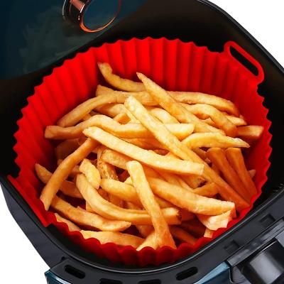 China Disposable Air Fryer Silicone Pot, Replacement Parchment Paper Liners Baking Dishes Filters Reusable Silicone Pot Basket Air Fryer Liners for sale