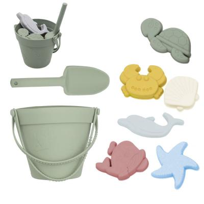 China 100% Eco-Friendly Custom Sands Play Outdoor Summer Baby Sand Pail And Bucket Toy Sets Include Shovel Bpa Free Soft Silicone Beach Toys For Kids for sale