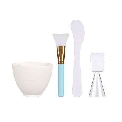 China Beauty Care Makeup Tools Ecochoose Beauty Face Mask Mixing Bowl Set 4 in 1 Tool Kit with Bowl Stick Spatula and Silicone Brush for sale