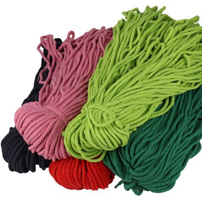 China [5] Sustainable Wholesale Macrame Rope 5mm Thick Three-Strands Twisted Cotton String 16 Colors Macrame Rope Customized for sale