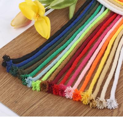 China [7] 5mm Viable Colored Core-spun Braided Cotton Twine Macrame Rope Single Strand Pants Rope Hat Rope Macrame Rope for sale